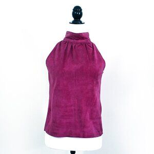 Vintage Suede Halter Top 80s/90s, Back Opening, Wilsons Suede & Leather, Korea